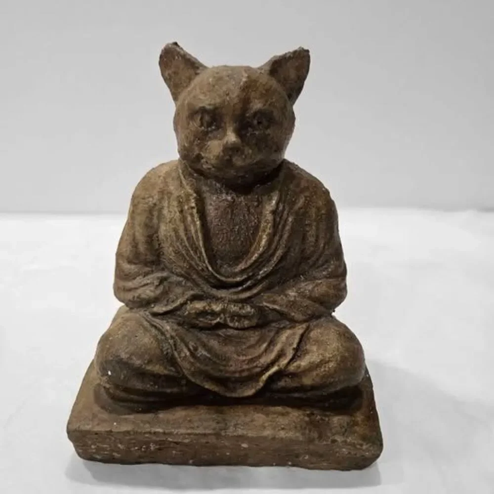 Meditating Cat Statue